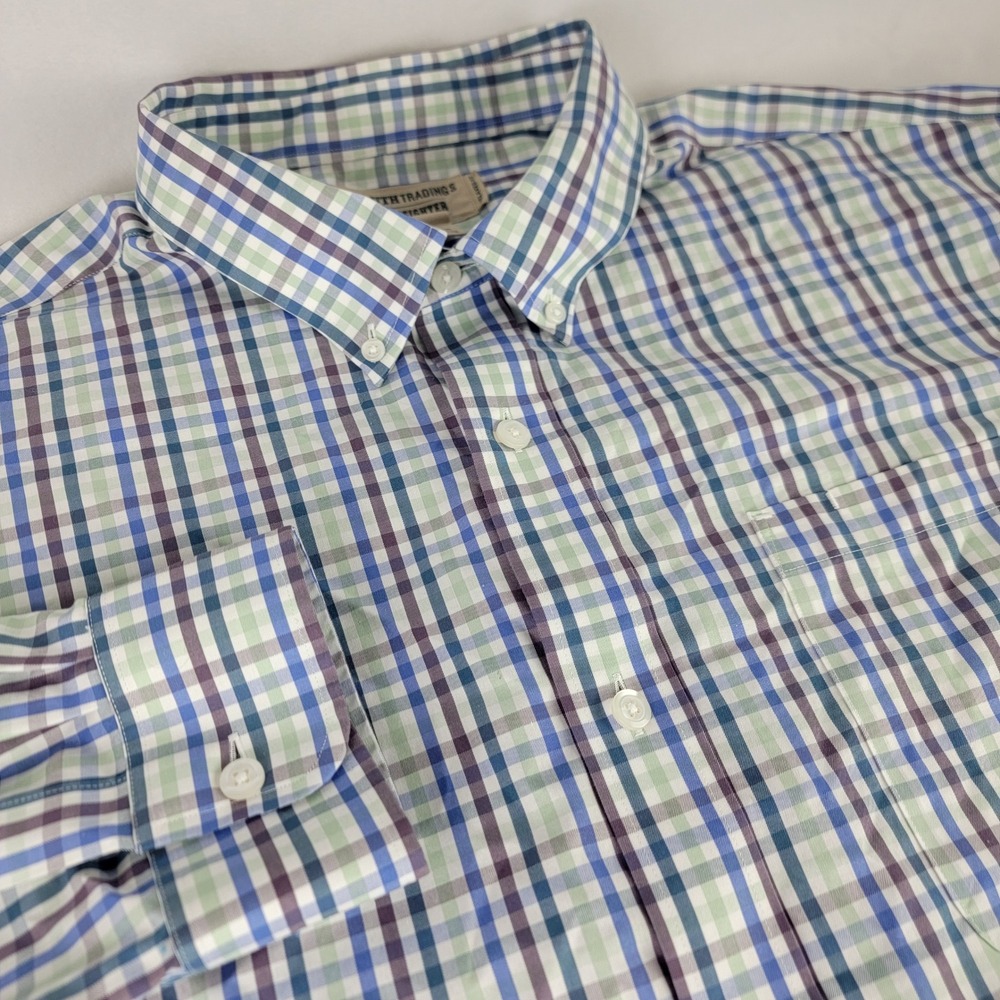 Duluth Trading Co. Wrinklefighter Relaxed Fit Plaid Shirt 2XL Mens